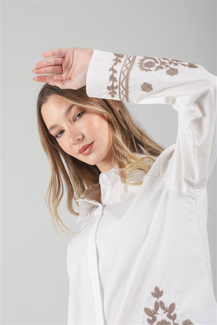 Camisa Vizantina Poplin Bordada